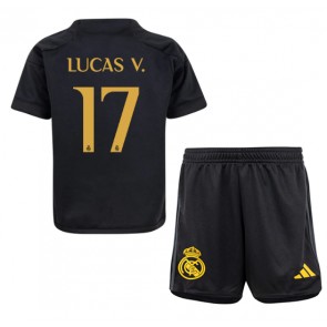 Real Madrid Lucas Vazquez #17 Koszulka Trzecich Dziecięca 2023-24 Krótki Rękaw (+ Krótkie spodenki)
